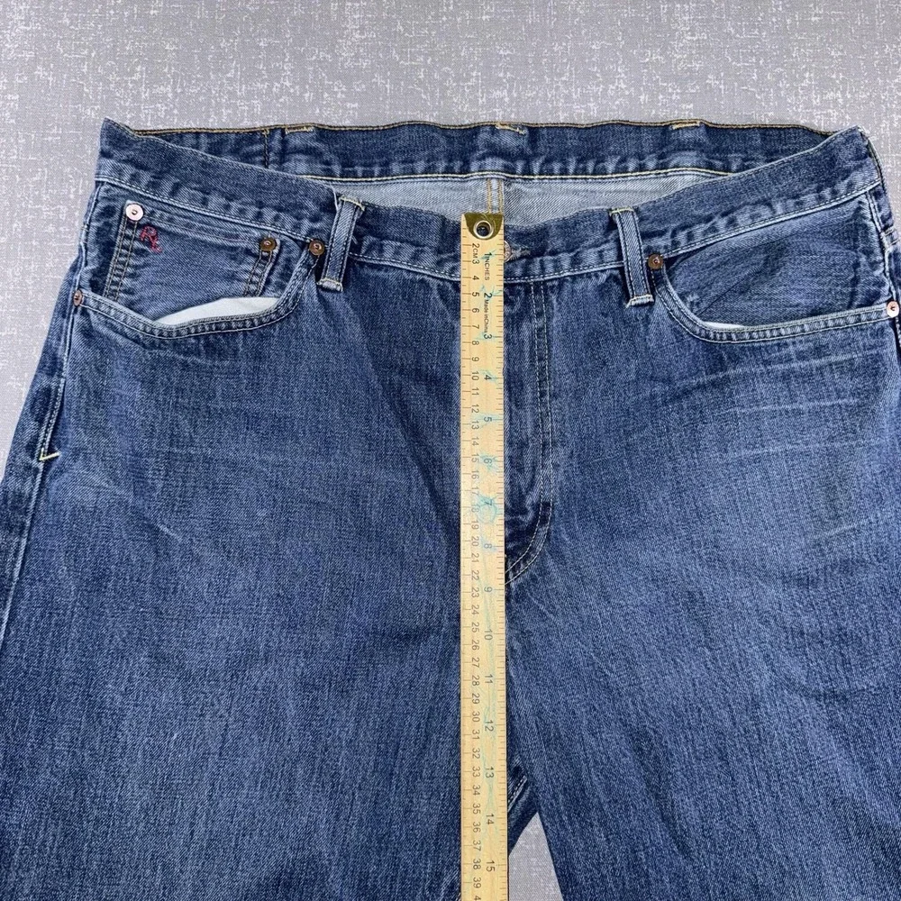 Polo Ralph Lauren Vintage 67 Jeans Mens 38x30 Blue Relaxed Straight Distressed